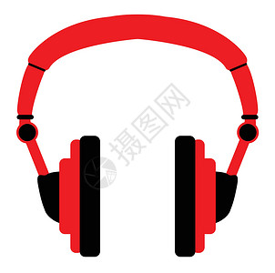 耳机对称艺术音乐艺术品绘画红色插图立体声背景图片