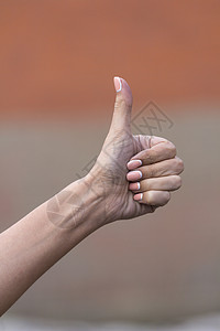 手动手势女士食指美甲广告手指界面女孩白色成人背景图片