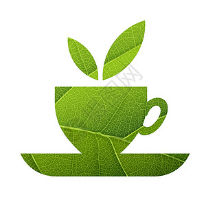 绿色茶 叶子 Veins 纹理形状 孤立模板背景图片