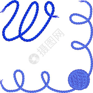 纯手工制作标签字母 W 字母字体矢量 - 线 绳 电缆设计图片