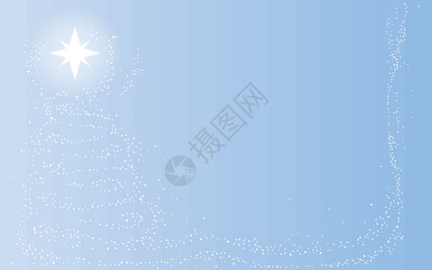 星光圣诞树艺术品雪花插图下雪星星蓝色季节性艺术丝带季节背景图片