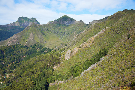 鲁滨逊克鲁索岛林地火山海岸爬坡绿色传奇支撑森林海洋高清图片