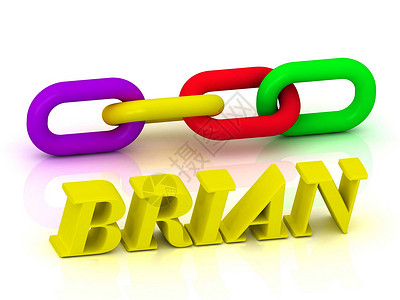 BRIAN-亮黄色字母的名称和家族背景图片