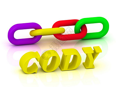 亮黄色字母的 CCODY- 名称和家族背景图片