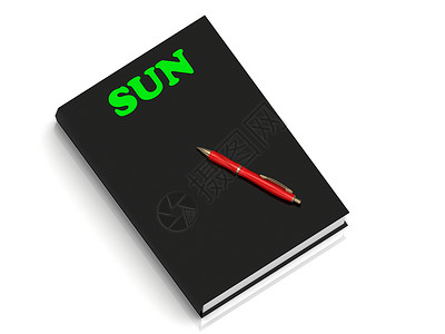 SUN - 将绿色字母写入黑书背景图片