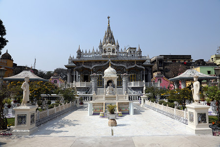 耆那教印度加尔各答Jain Temple寺庙建筑历史建筑学花园雕刻旅行偶像雕塑宗教背景