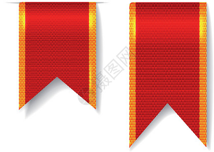 红书签丝带套件红色插图旗帜空白标题丝绸横幅书签色带标签背景图片