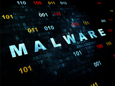 数字背景上的隐私概念恶意软件技术蓝色像素化监护人犯罪别针警报财产攻击代码背景图片