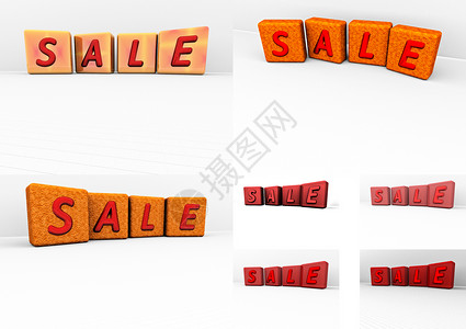 SALE系列图片的尺寸刻录 3D 插图庆典活动营销商品广告商业购物渲染红色生活背景图片