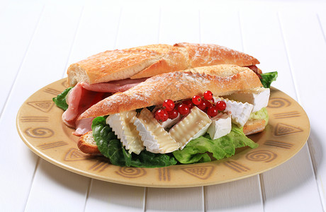 潜艇模型素材奶酪和火腿三明治模具潜艇馒头火腿熏肉午餐白皮小吃库存食物背景
