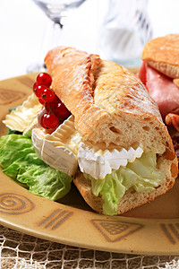 潜艇模型素材奶酪子三明治模具包子小吃食物潜艇面包库存早餐午餐白皮背景
