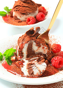 库利希冰奶油甜甜点咖啡软糖配料美食巧克力冰淇淋圣代香草水果甜点背景