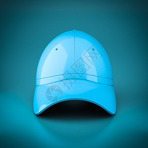 3D 生成蓝色棒球帽商品空白打印纺织品3d棉布渲染帽子背景图片