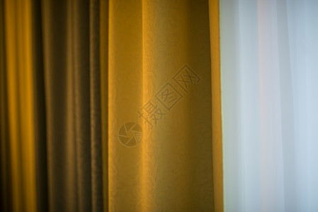 折叠的窗帘静物安排背景金子家居材料涟漪黄色条纹风格背景图片
