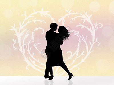 情侣舞蹈闲暇恋人男人新年订婚舞者女士快乐插图背景图片