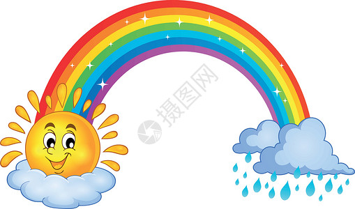 雨滴剪贴画彩虹图像3设计图片
