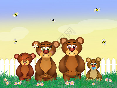 蜂蜜熊素材熊的家庭成员背景