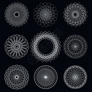 套圈几何装饰剪影产品收藏质量网络插图帆布标签风格边界插画