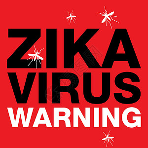 小耳畸形Zika病毒红色警告插画