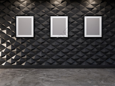 抽象的 3d 装饰墙背景与空白相框风格建筑学灰色白色建筑框架房间技术办公室房子背景图片