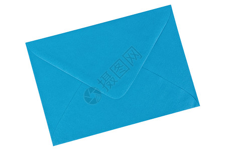 白色背景的蓝色信封卡片笔记办公室邮件邮政明信片邀请函空白背景图片