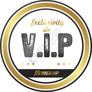 VIP体验卡vip会员徽章框架特权庆典横幅成员卡片奢华派对艺术金子插画