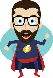 涉地岬超级超级英雄漫画活动活力安全眼镜插图小说男人力量肌肉冒险插画