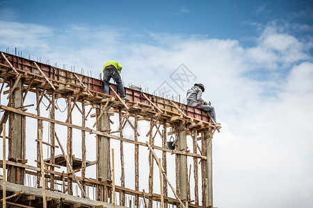 建筑工地工人建造财产建设者建筑物劳动蓝色进步水泥项目领班背景图片