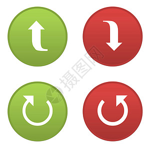 一组箭头图标手势互联网电脑老鼠插图指针绿色网络红色商业背景图片