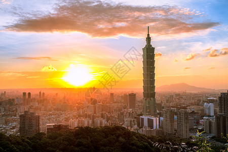 南港台湾台北的日落背景