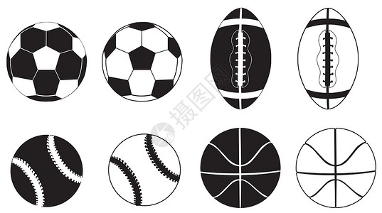 运动球游戏标签足球插图篮球棒球卡片活动爱好乐趣背景图片