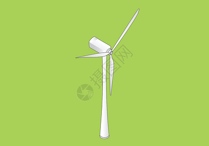 风力发电机组风力涡轮机等距平面 vecto插画