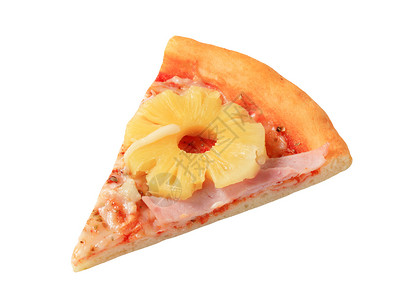 披萨夏威夷美食菠萝食物午餐火腿水果高清图片