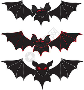 孤立的蝙蝠光周矢量说明黑色插图洞穴翅膀背景图片