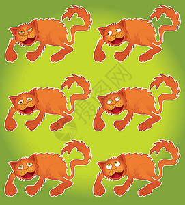 汤姆猫素材卡通猫玩耍宠物动物园插图游戏打猎荒野橙子朋友虎斑爪子插画