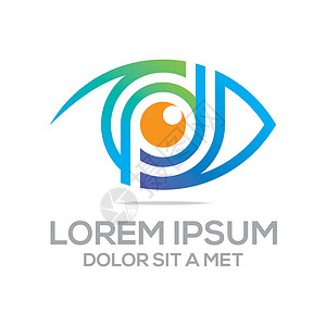 Logo设计 高级光学美丽公司眼科眼睛蓝色插图相机间谍技术手表背景图片
