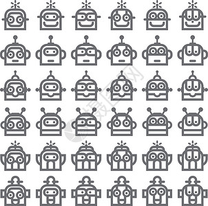 机器人头银科技吉祥物高科技金属智力科学插图卡通片玩具机器小说背景图片