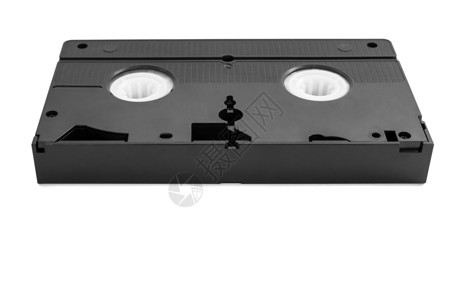 白色背景的 VHS 磁带录像带记录技术磁铁录音机相机小路数据录像机剪裁背景图片