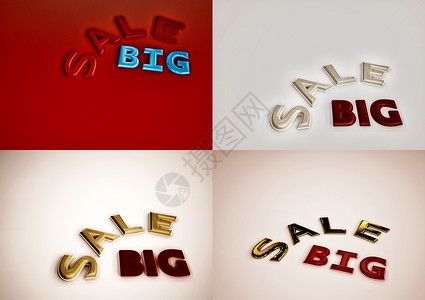 SALE系列图片的尺寸刻录 3D 插图生活零售储蓄购物商品渲染广告标签红色庆典背景图片