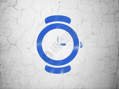 时间线概念手表在背景墙上白色蓝色古董垃圾灰色历史插图展示时间背景墙背景图片
