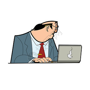 笔记本电脑背后的商务人士老板工作人士金融男性工具商务男人社交网络记者插图背景图片