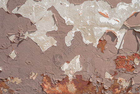 旧石膏墙 风景风格 混凝土表面 大背景或纹理上的薯片涂料墙纸建筑胭脂红珊瑚水泥石头风化象牙艺术合金背景图片