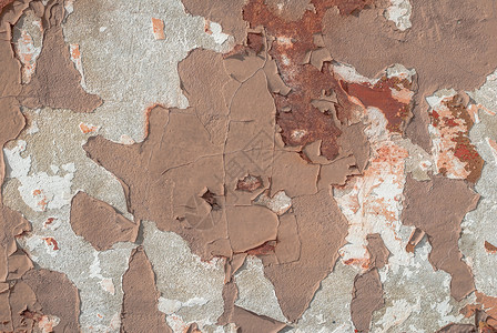 旧石膏墙 风景风格 混凝土表面 大背景或纹理上的薯片涂料建筑胭脂红合金栗色建筑学象牙橙子石头珊瑚艺术背景图片