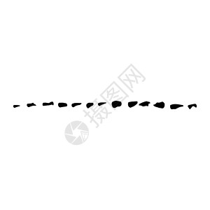 画笔描边 Grunge 矢量纹理黑色水粉中风水彩墨水艺术边界印迹刷子背景图片