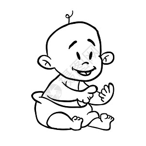 黑色和白色婴儿卡通背景图片
