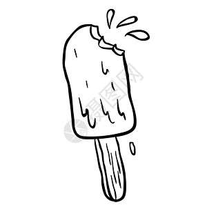 黑白冰淇淋卡通背景图片