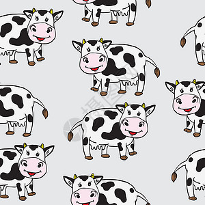 啪嗒啪嗒可爱的奶牛啪嗒声插画