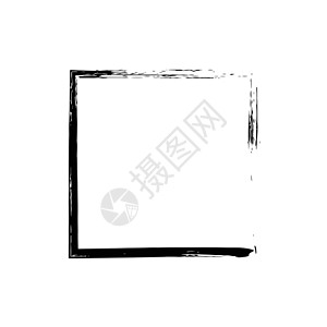方框画笔矢量 grunge 油漆水彩在长方形中风墨水水粉黑色印迹艺术框架正方形刷子背景图片