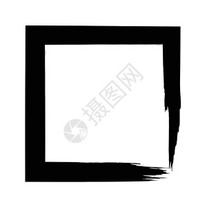 方框画笔矢量 grunge 油漆水彩在边界长方形中风正方形刷子墨水艺术黑色水粉框架背景图片