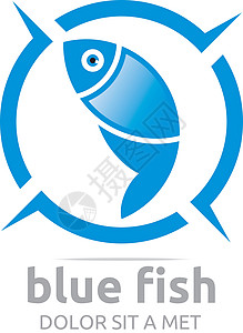 鱼的贴纸蓝色鱼圈设计 ico三角形艺术姿势冒充跳跃艺术品形象流行插图线条设计图片